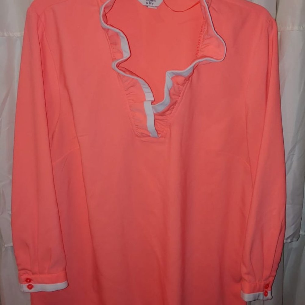 Coral Crown & Ivy Blouse Size Large